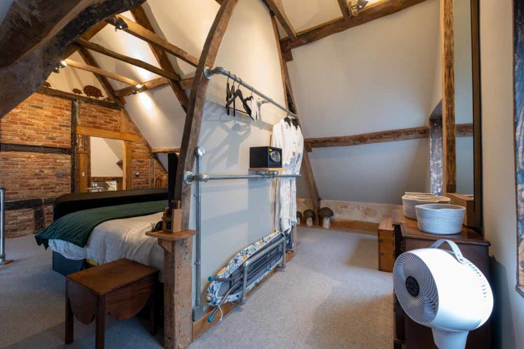 bedroom and wardrobe space